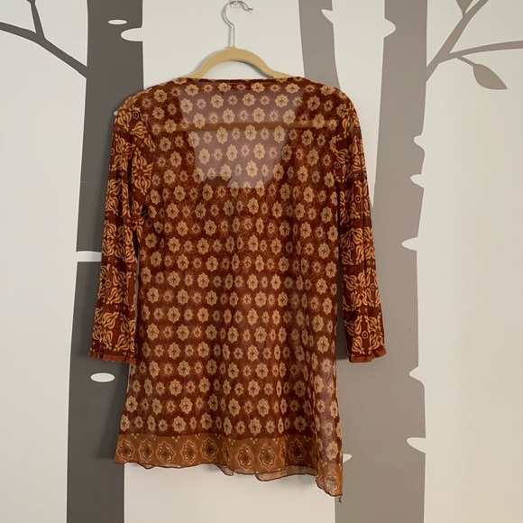 Zara Sheer Bohemian Peasant Style Blouse. Size MED - Picture 6 of 6